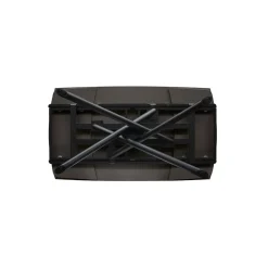 Tavolo Allungabile con base Metallo arrotondata e piano Ceramica Nero Opaco in 2 misure