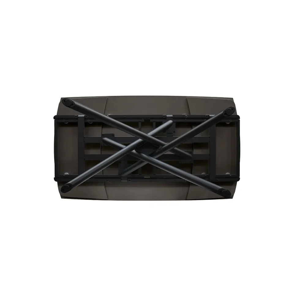 Tavolo Allungabile con base Metallo arrotondata e piano Ceramica Nero Opaco in 2 misure