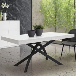 Tavolo allungabile con gamba centrale Marcus finitura Bianco Frassino disponibile in 2 misure