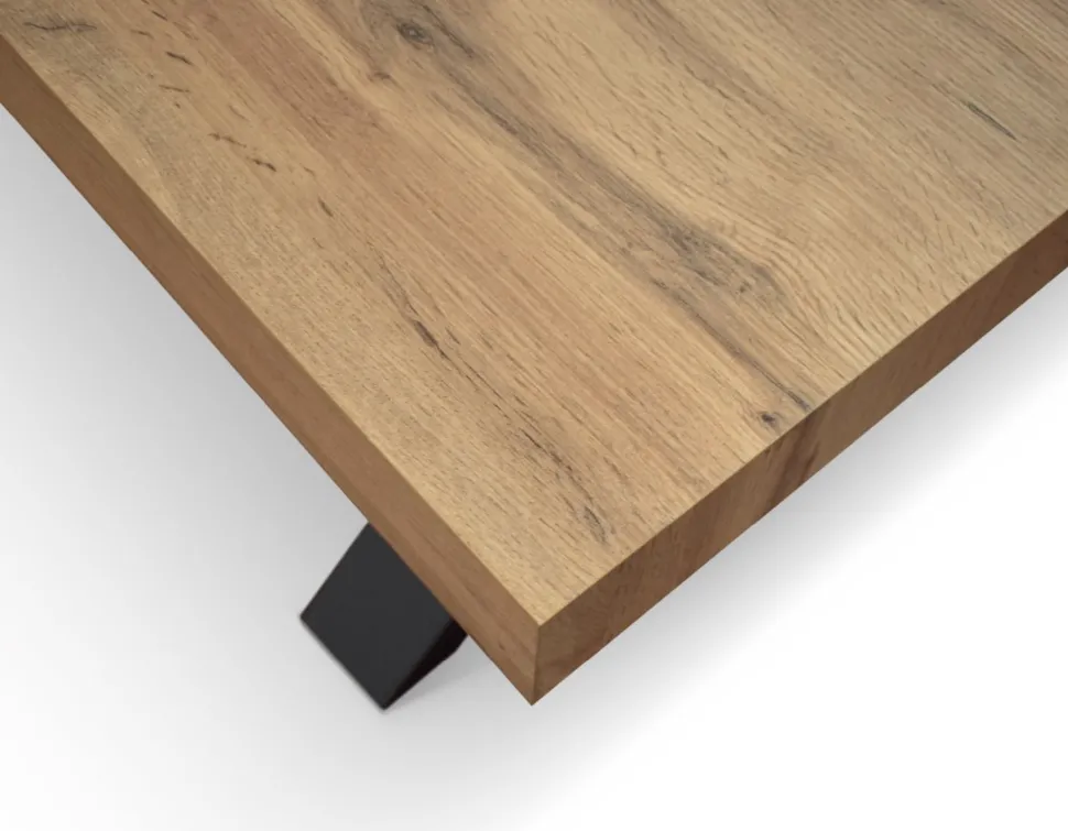 Tavolo allungabile con gambe incrociate Isaak finitura Rovere disponibile in 2 misure