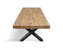 Tavolo allungabile con gambe incrociate Isaak finitura Rovere disponibile in 2 misure