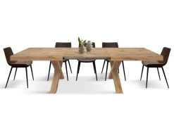 Tavolo allungabile con gambe incrociate Isaak finitura Rovere disponibile in 2 misure