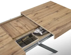 Tavolo allungabile con piano in nobilitato finitura Rovere Rustico Bridge
