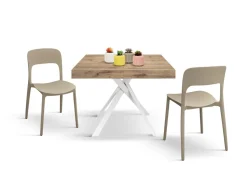 Tavolo allungabile con piano in nobilitato finitura Rovere Rustico Bridge