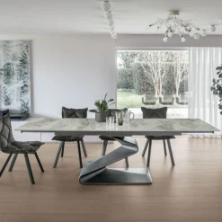 Tavolo allungabile con piano rettangolare in Gres Zed disponibile in vari colori L 180
