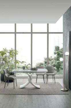 Tavolo allungabile con piano girevole Twist disponibile in vari colori