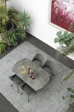 Tavolo allungabile con piano girevole semiautomatico Tay disponibile in vari colori