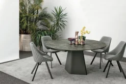Tavolo allungabile con piano girevole semiautomatico Tay disponibile in vari colori