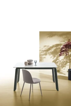 Tavolo allungabile con piano rettangolare in gres porcellanato Efesto disponibile in vari colori L 130