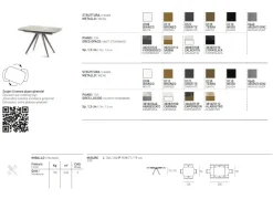 Tavolo allungabile con piano girevole in gres Vortice disponibile in diversi colori L 130