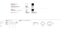 Tavolo allungabile con piano rettangolare in gres porcellanato Perigeo in finitura STORM BLACK L 120