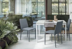 Tavolo allungabile con piano rettangolare in gres porcellanato Perigeo in finitura STORM BLACK L 120