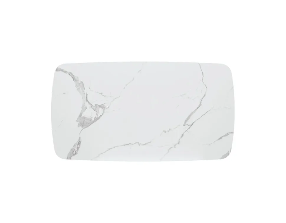 Tavolo allungabile con struttura in metallo e piano in ceramica Emma