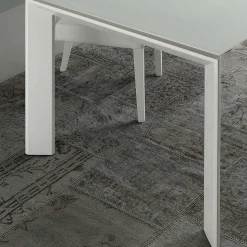 Tavolo allungabile Diamante con piano in Vetro Temperato