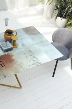 Tavolo allungabile Galaxy in vetro temperato con stampa digitale disponibile in vari colori L 160