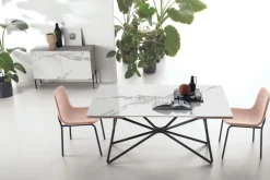 Tavolo allungabile Galaxy in vetro temperato con stampa digitale disponibile in vari colori L 160