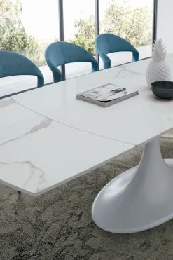 Tavolo allungabile in metallo e gres Calice