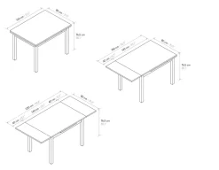 Tavolo allungabile in nobilitato finitura Bianco e Rovere Rustico disponibile in 3 misure