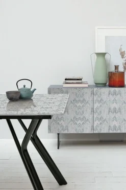 Tavolo allungabile Katana in vetro temperato con stampa digitale disponibile in vari colori L 130