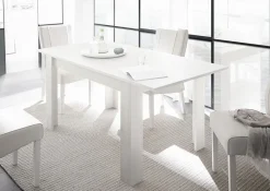 Tavolo allungabile linea Clear in Bianco Opaco
