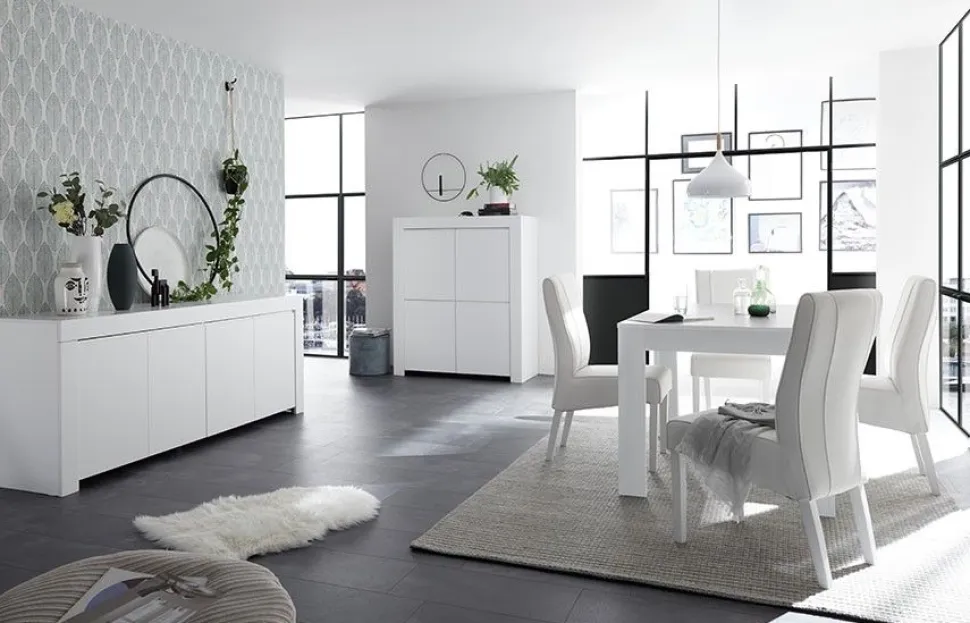 Tavolo allungabile linea Clear in Bianco Opaco