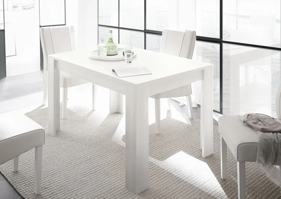 Tavolo allungabile linea Clear in Bianco Opaco
