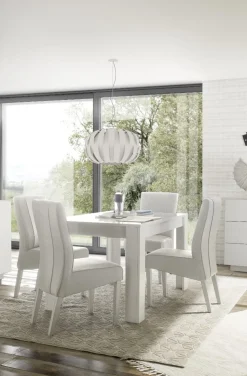 Tavolo allungabile linea Sax in finitura Bianco Lucido