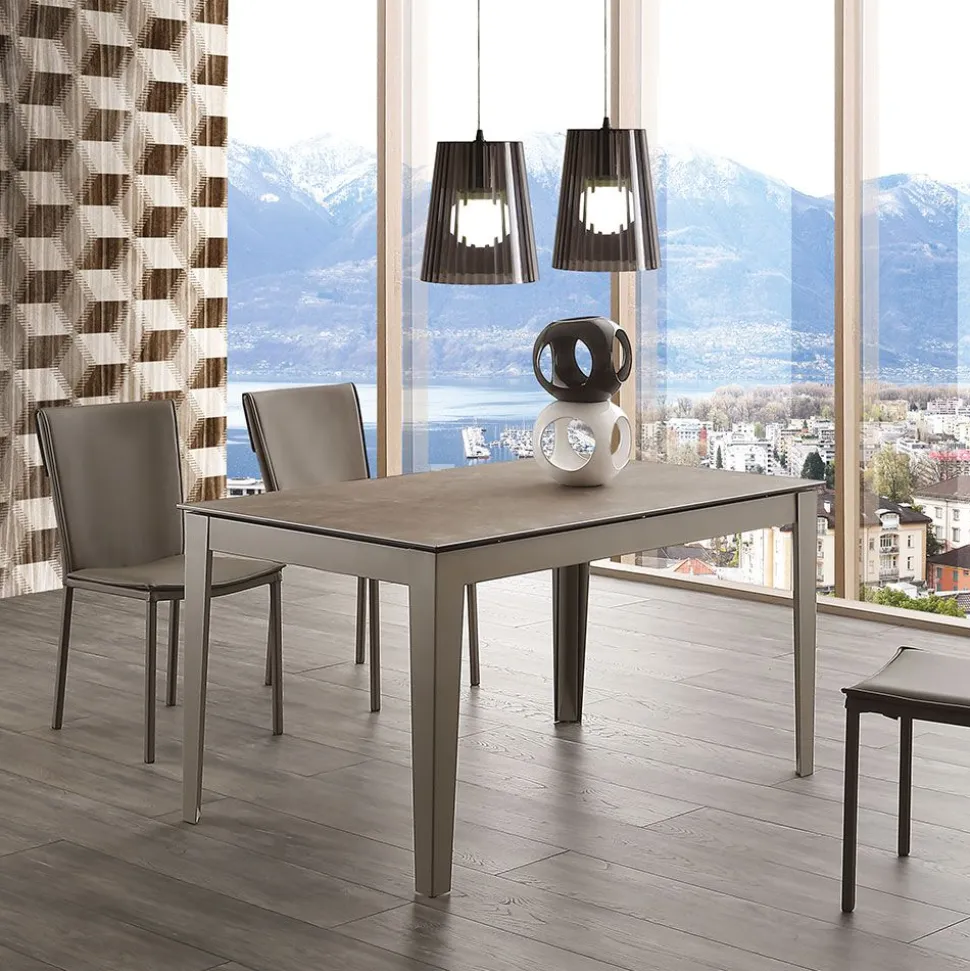 Tavolo allungabile Long Way con piano in Vetro Ceramica