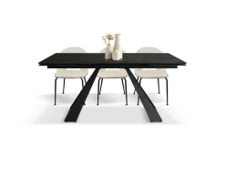 Tavolo Allungabile Moderno Rio con Struttura in Metallo e Piano in Ceramica