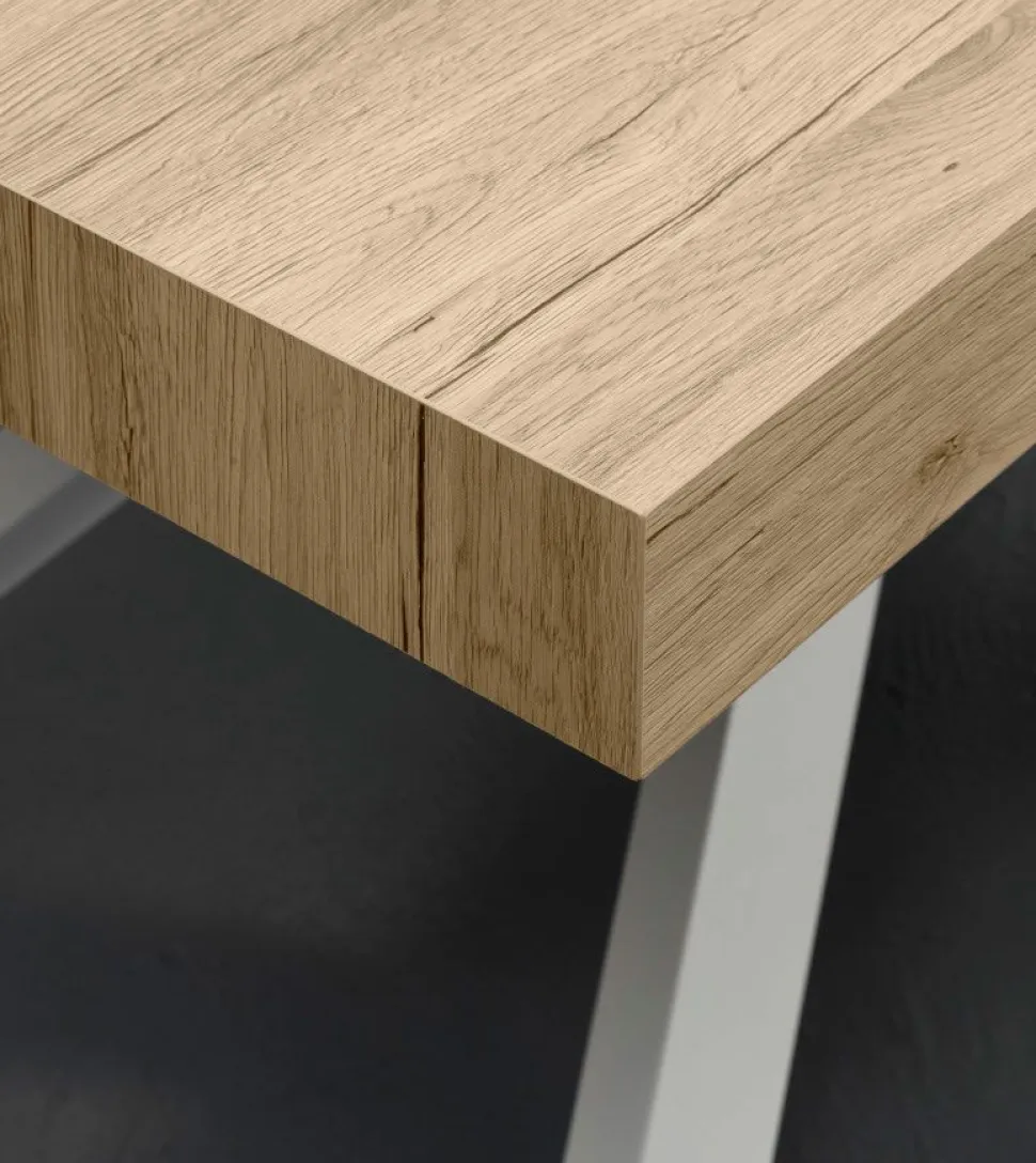 Tavolo allungabile Osaka 160x90 cm bianco e quercia
