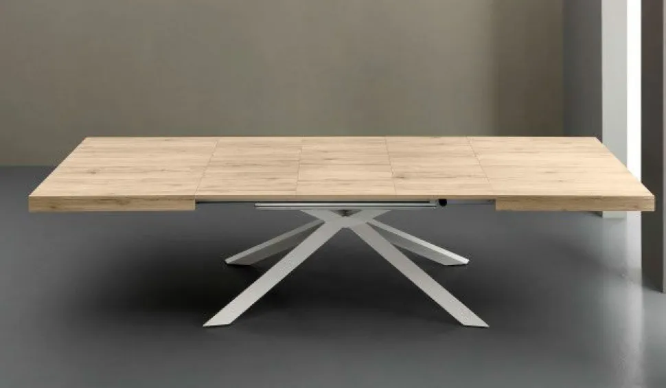 Tavolo allungabile Osaka 160x90 cm bianco e quercia