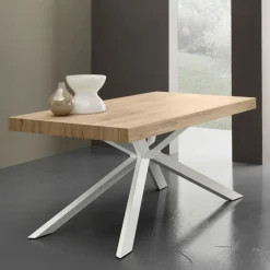 Tavolo allungabile Osaka 160x90 cm bianco e quercia