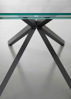 Tavolo allungabile Osaka 160x90 cm piano trasparente