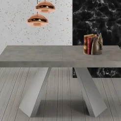 Tavolo allungabile Pechino con piano Folding 160x90 cm colore Grigio Cemento