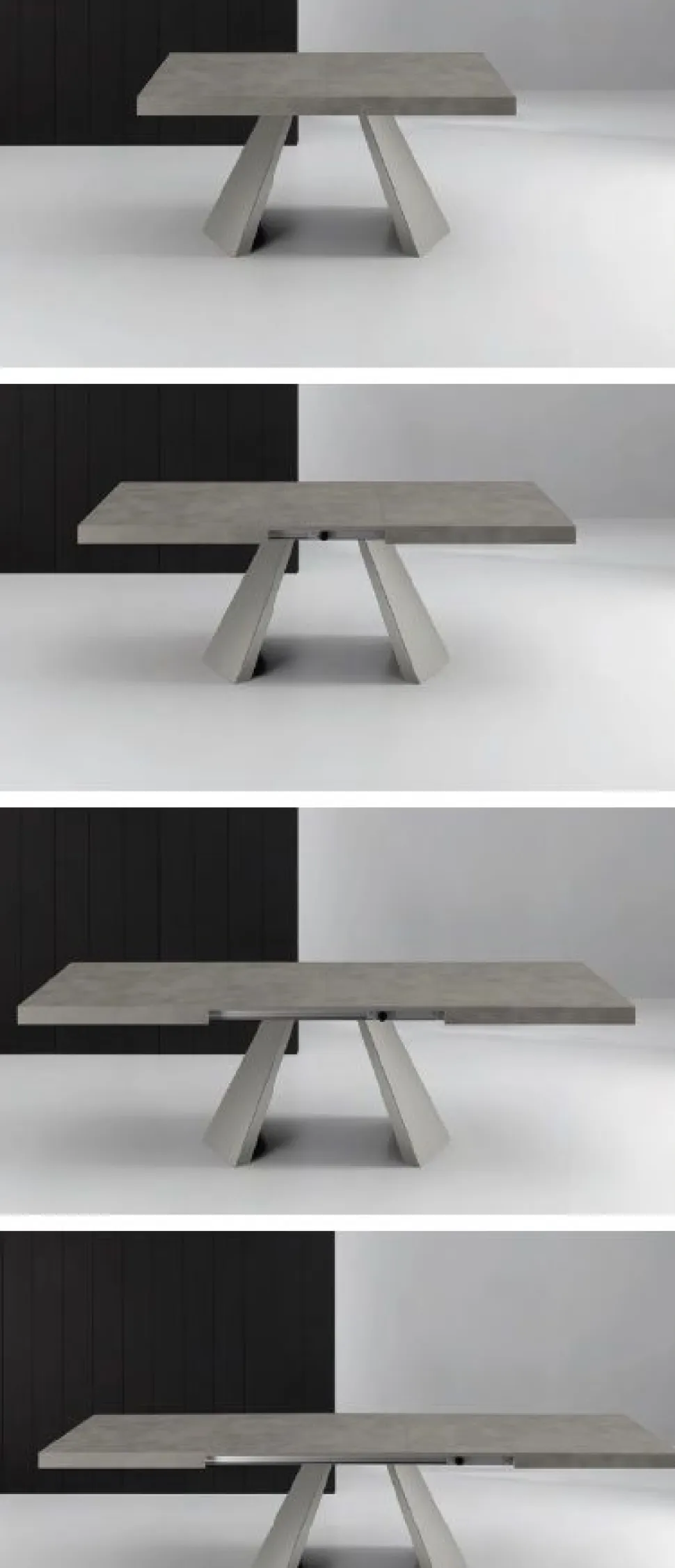 Tavolo allungabile Pechino con piano Folding 160x90 cm colore Grigio Cemento