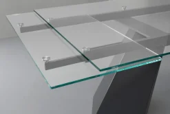 Tavolo allungabile Pechino 160x90 cm Piano in vetro temperato trasparente extrachiaro