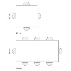Tavolo allungabile raddoppiabile a libro Buck 90x90 disponibile in 4 colori