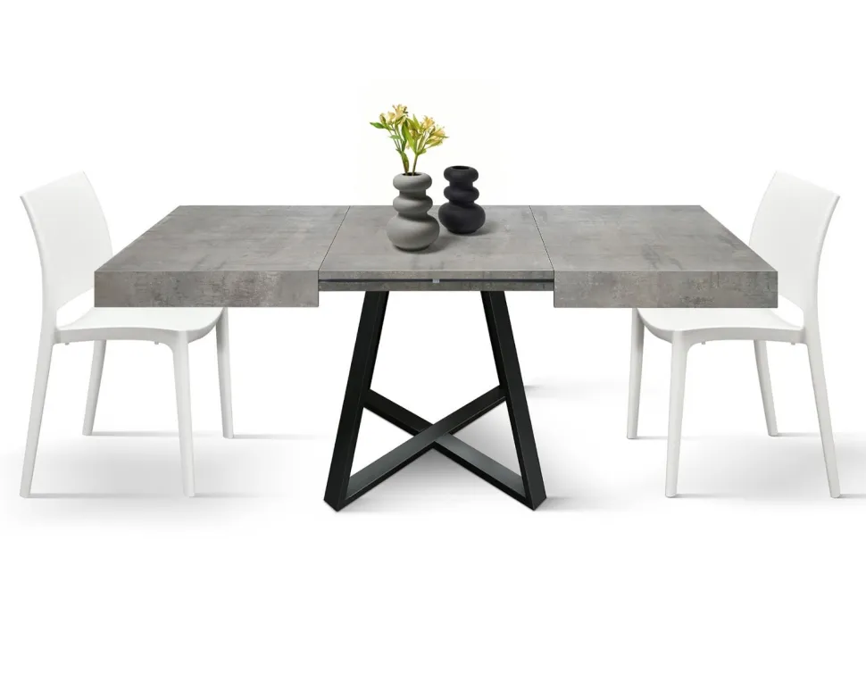 Tavolo allungabile rettangolare con piano in nobilitato disponibile in 3 colori Paxon