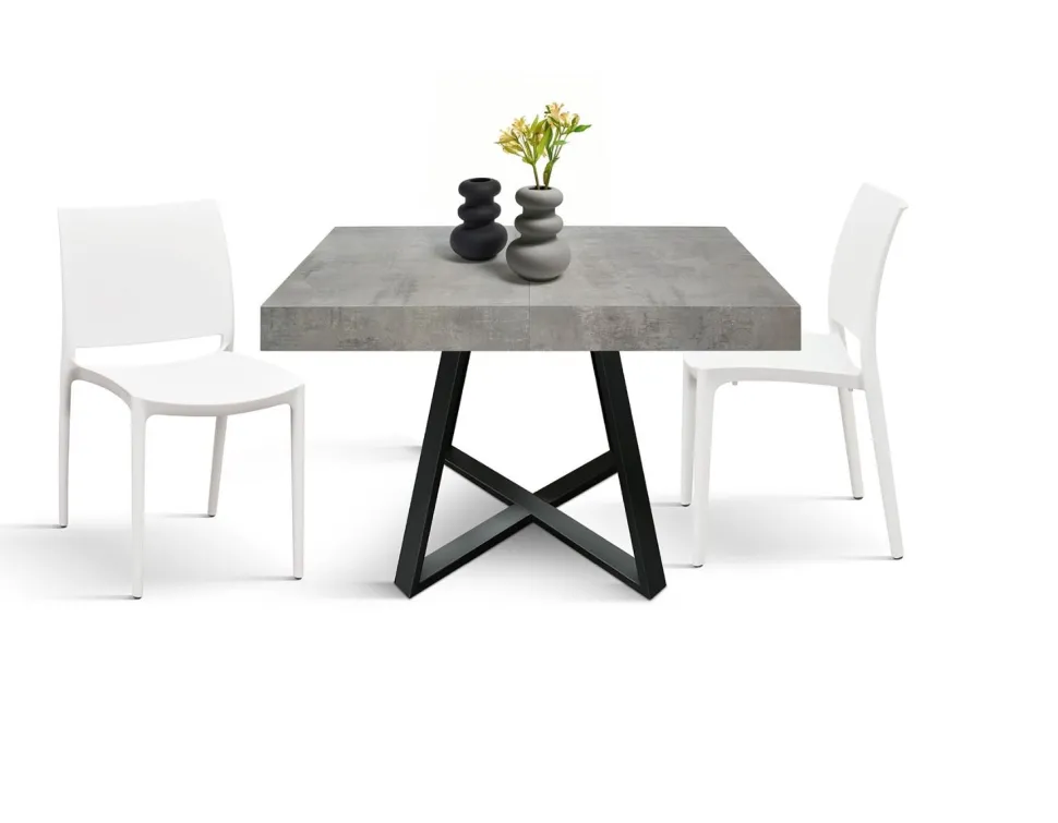 Tavolo allungabile rettangolare con piano in nobilitato disponibile in 3 colori Paxon