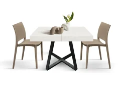 Tavolo allungabile rettangolare con piano in nobilitato disponibile in 3 colori Paxon