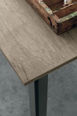Tavolo allungabile rettangolare con piano in laminato effetto legno Saturno Rustico L 160