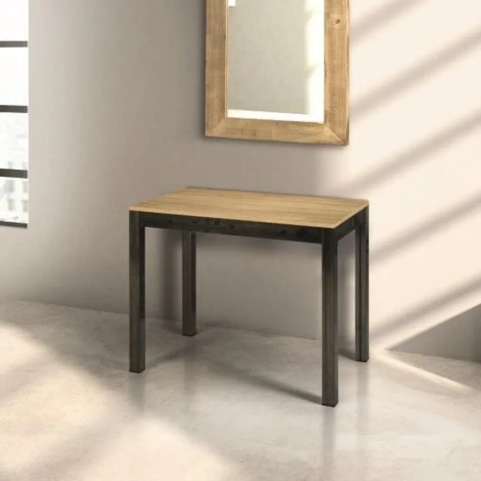 Tavolo allungabile Trilo in finitura Rovere e Nero
