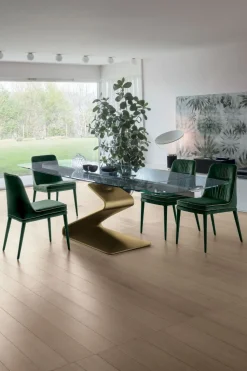 Tavolo allungabile Zed con piano a botticella disponibile in vari colori L 200