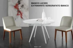 Tavolo Argo Eurosedia struttura bianco con vetro bianco