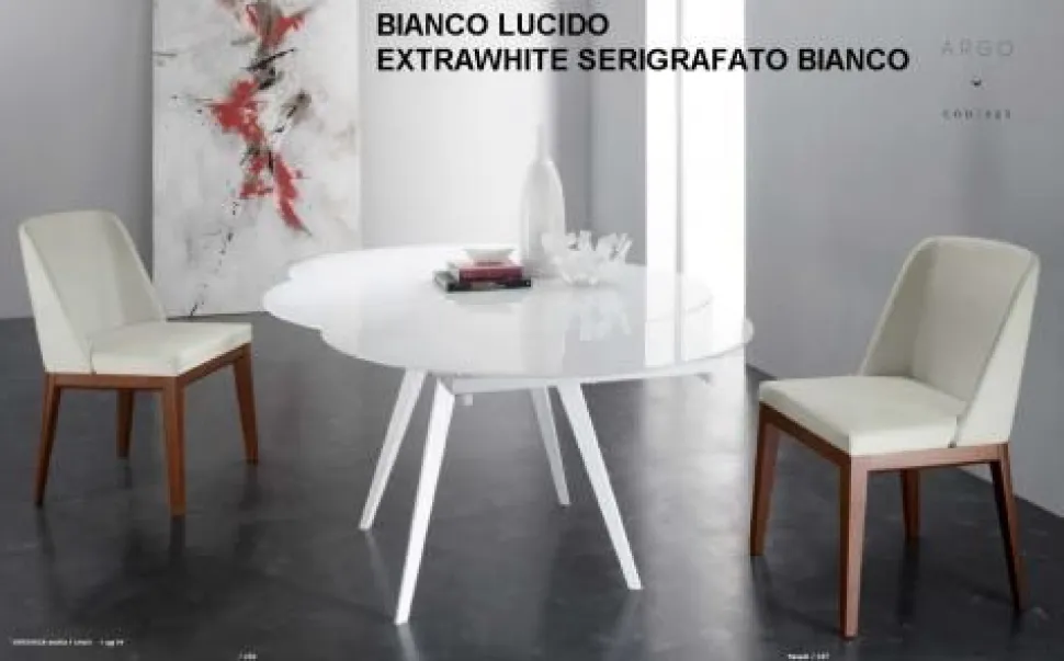 Tavolo Argo Eurosedia struttura bianco con vetro bianco