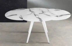 Tavolo Argo Eurosedia struttura bianco con vetro bianco