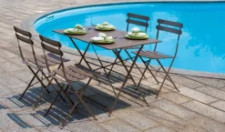 Tavolo Bistrò Rettangolare 110x70 cm Pieghevole in Ferro disponibile in 4 colori