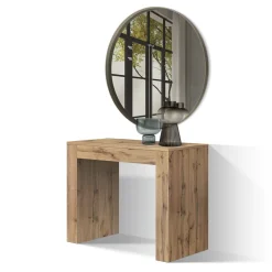 Tavolo Consolle allungabile in nobilitato Rovere Rustico modello Easy fino a 3 metri