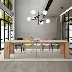 Tavolo Consolle allungabile in nobilitato Rovere Rustico modello Easy fino a 3 metri
