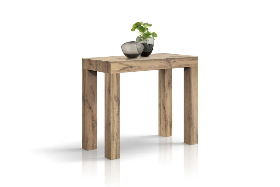 Tavolo Consolle allungabile in nobilitato Rovere Rustico modello First fino a 3 metri